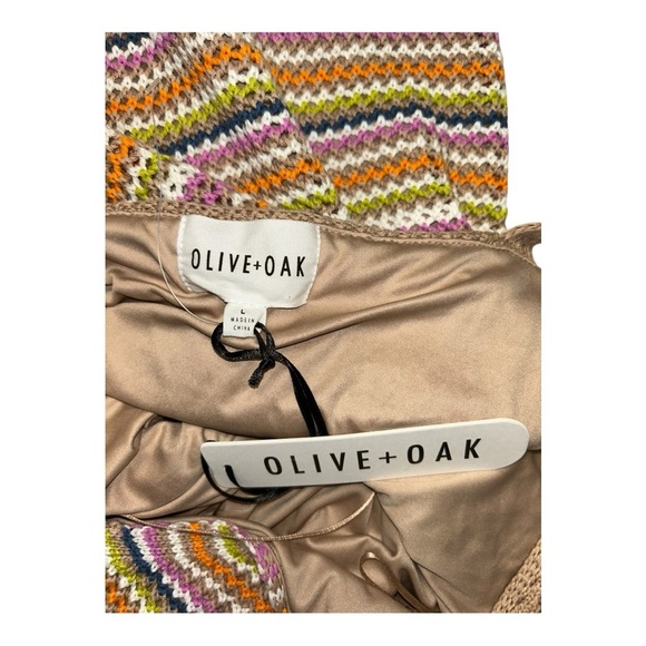 OLIVE + OAK Multicolor pastel Striped Knit spaghetti strap mini dress M - Picture 5 of 10